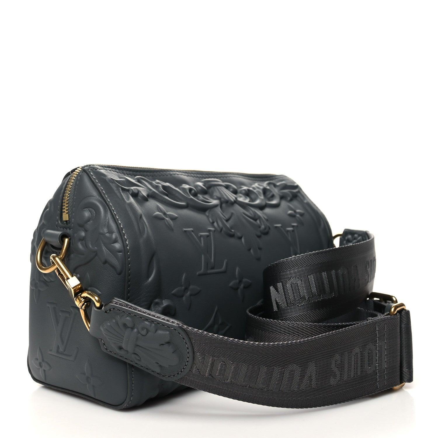 Louis Vuitton Calfskin Debossed Monogram Versailles City Keepall Dark Shadow Grey