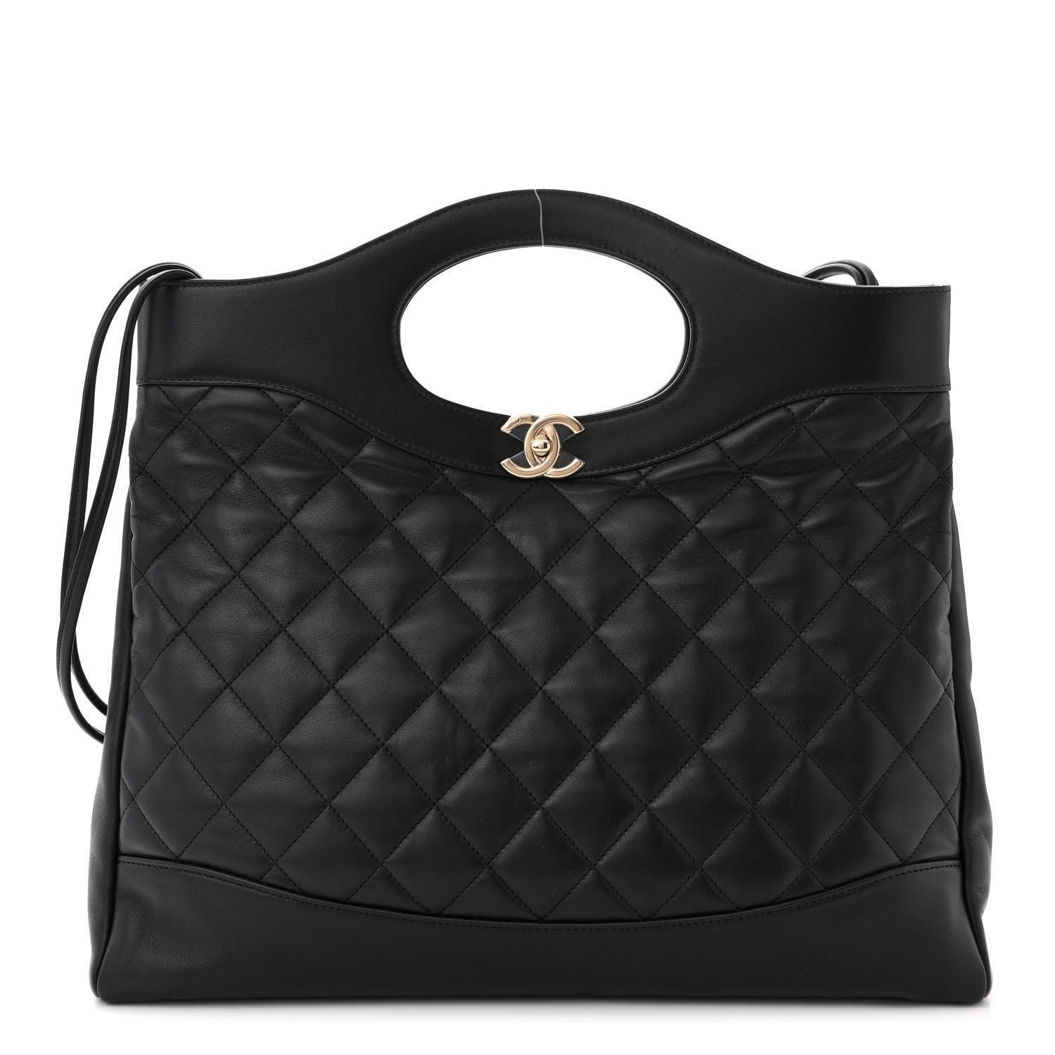 Chanel Shiny Crumpled Calfskin Quilted Mini 31 Shopping Bag