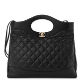 Chanel Shiny Crumpled Calfskin Quilted Mini 31 Shopping Bag