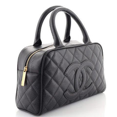 Chanel Timeless CC Bowler Bag Quilted Caviar Small