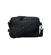 Dior Saddle Triple Pouch Beige and Black Dior Oblique Jacquard