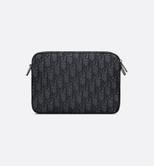 Dior Saddle Triple Pouch Beige and Black Dior Oblique Jacquard