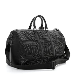Louis Vuitton Nylon Embroidered Keepall Bandouliere 50 Black
