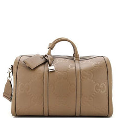 Gucci Duffle Bag Jumbo GG Embossed Leather Small