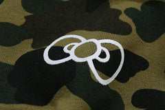 BAPE Sanrio Milo Hello Kitty Split Face 1st Camo Full Zip Hoodie A Bathing Ape Green