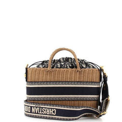 Christian Dior Basket Bag Wicker and Oblique Canvas Large