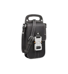 Saddle Vertical Pouch with Strap Black Dior Oblique Jacquard with Black Grained Calfskin