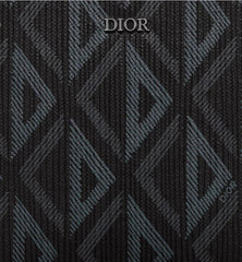Christian Dior Zipped Pouch with Strap Black Coated Cotton Canvas with CD Diamond Print