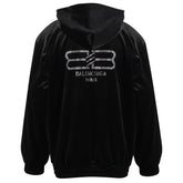 Balenciaga rhinestone-logo zipped hoodie