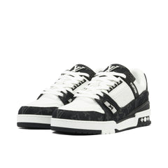 LOUIS VUITTON LV TRAINER DENIME MONOGRAM WHITE BLACK