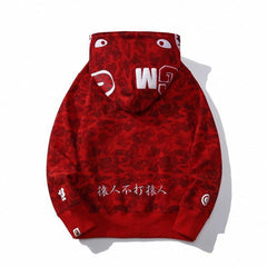 BAPE OG Camo Shark Full Zip-Up Hoodie A Bathing Ape 'Red'