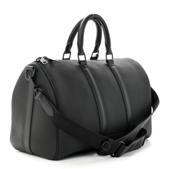 Louis Vuitton Grained Calfskin Aerogram Keepall Bandouliere 40 Black