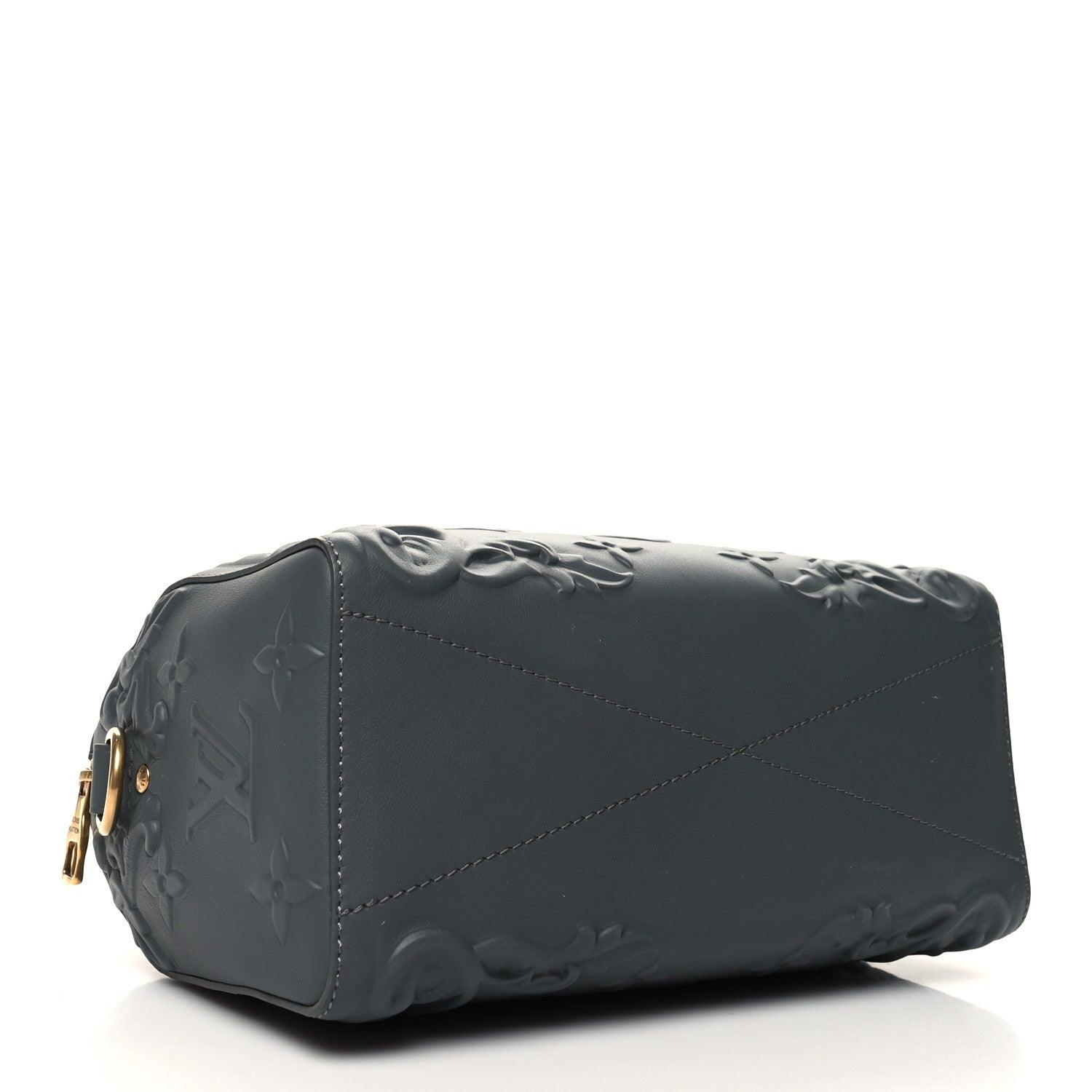 Louis Vuitton Calfskin Debossed Monogram Versailles City Keepall Dark Shadow Grey