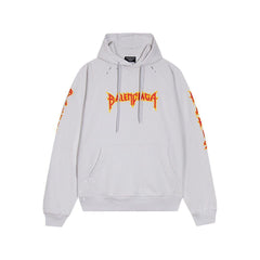 Balenciaga logo-print detail hoodie – White