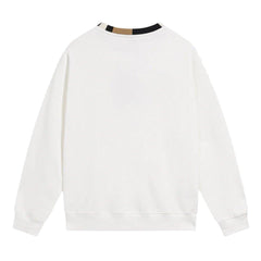 BURBERRY JARRAD WHITE COTTON ICON STRIPE COLLAR RED LOGO SWEATER