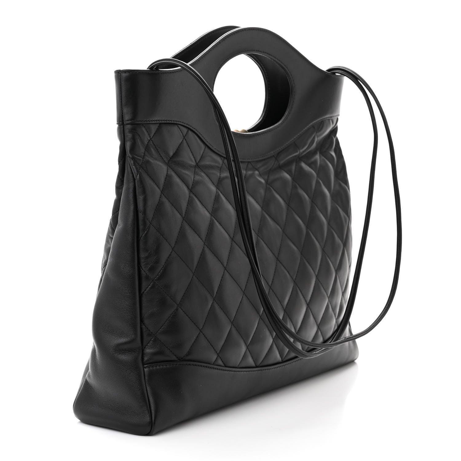 Chanel Shiny Crumpled Calfskin Quilted Mini 31 Shopping Bag