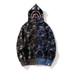 APE Color Camo Crazy Shark Full Zip Hoodie A Bathing Ape