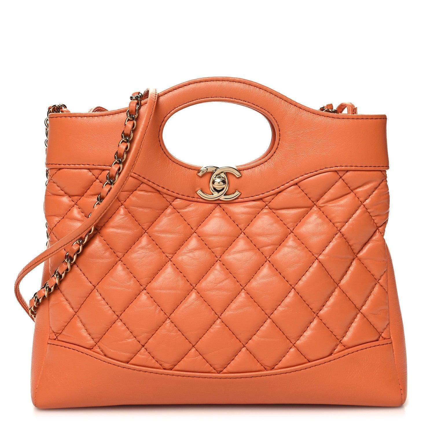 Chanel Shiny Crumpled Calfskin Quilted Mini 31 Shopping Bag