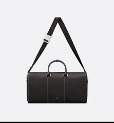 Dior Lingot 50 Duffle Bag In Black Grained Calfskin