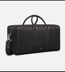 Dior Lingot 50 Duffle Bag In Black Grained Calfskin