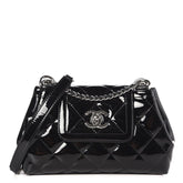 Chanel Patent Quilted Coco Shine Small Accordion Flap Black