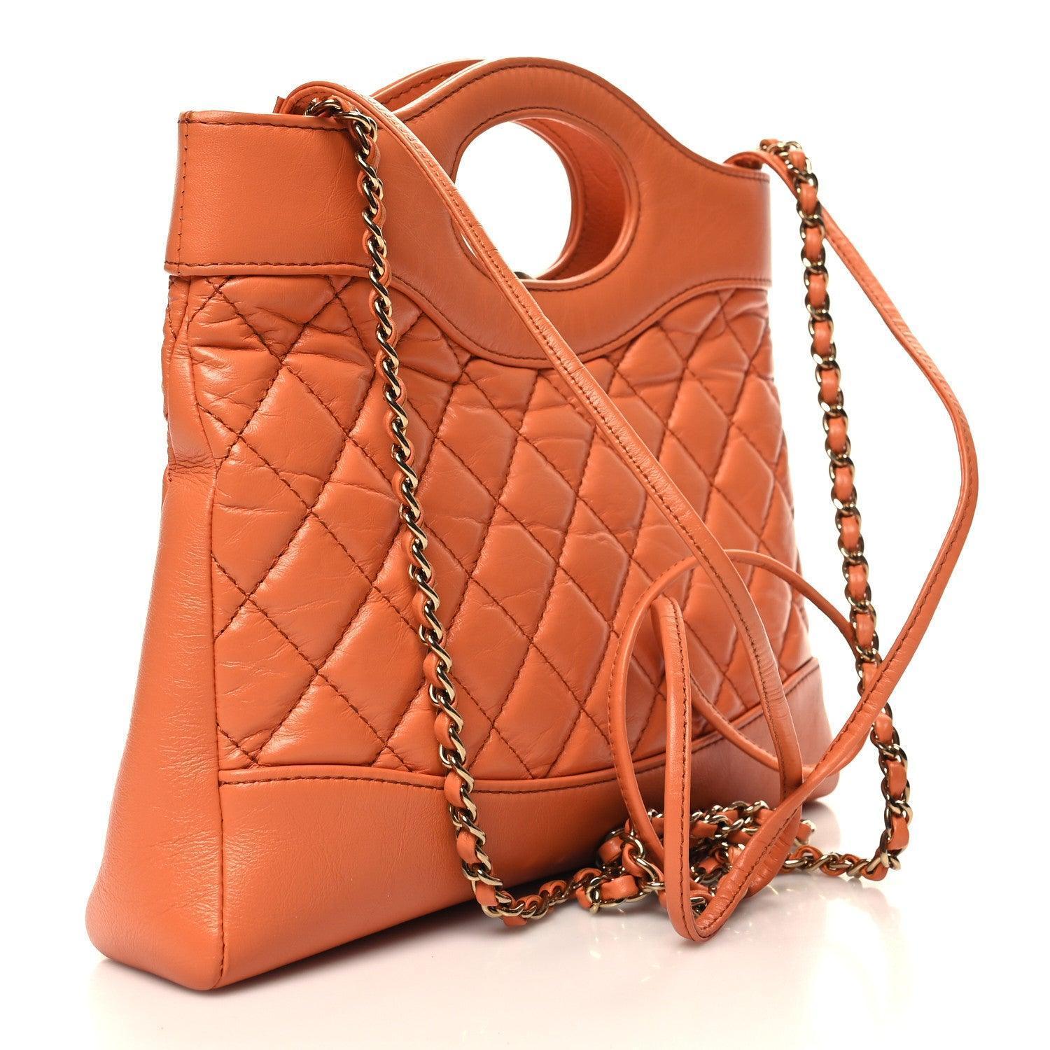 Chanel Shiny Crumpled Calfskin Quilted Mini 31 Shopping Bag