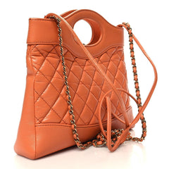 Chanel Shiny Crumpled Calfskin Quilted Mini 31 Shopping Bag
