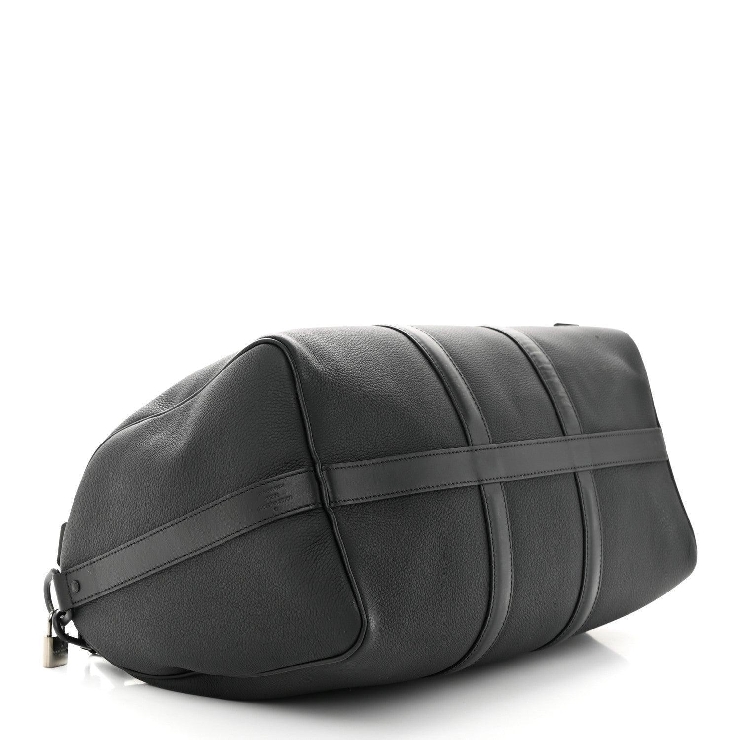 Louis Vuitton Grained Calfskin Aerogram Keepall Bandouliere 40 Black