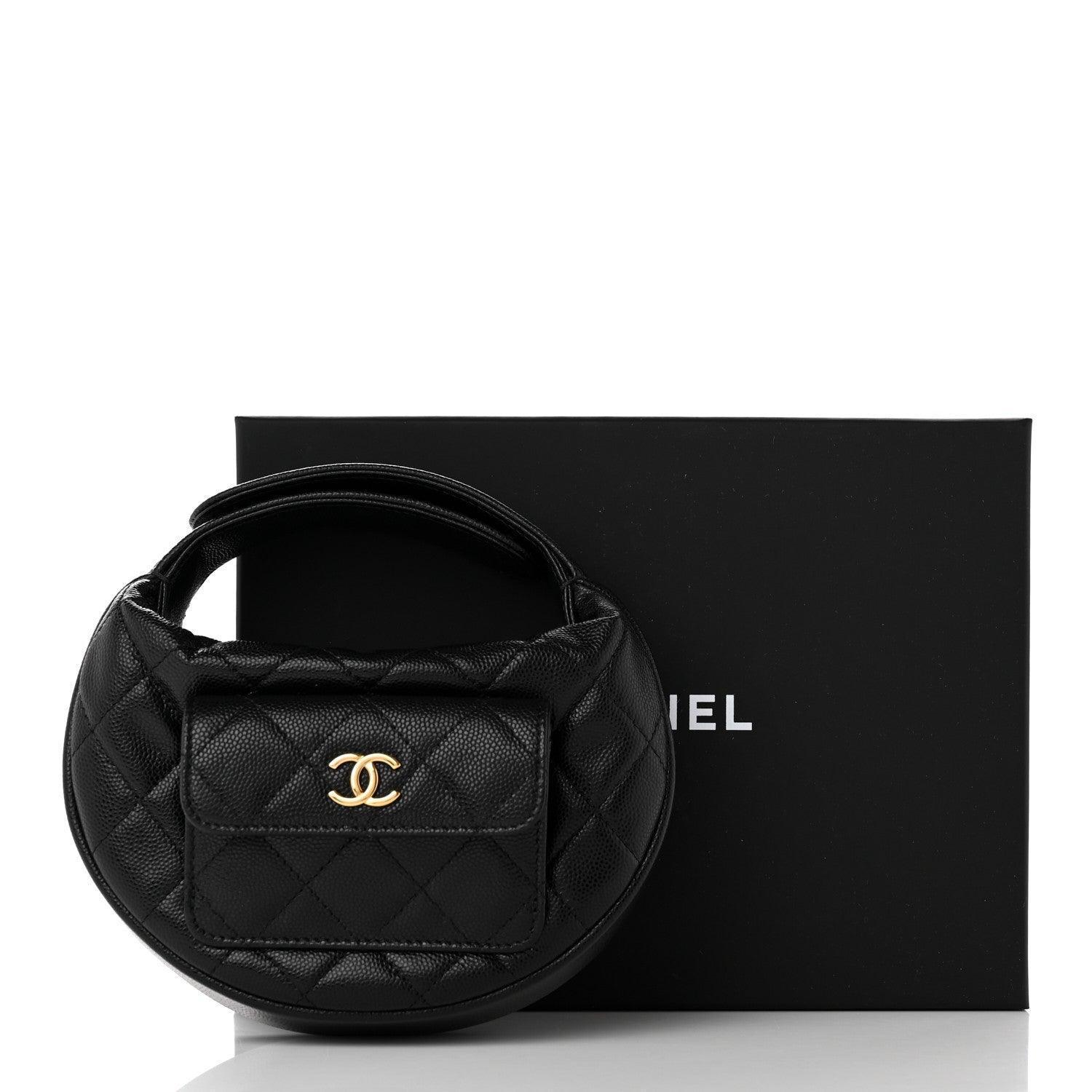 Chanel Caviar Quilted Polly Pocket Pouch Hobo
