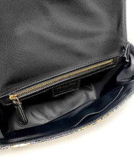 Dior Messenger Bag Regular Dior Messenger Bag Black calfskin, cotton canvas and linen with gold Magica print