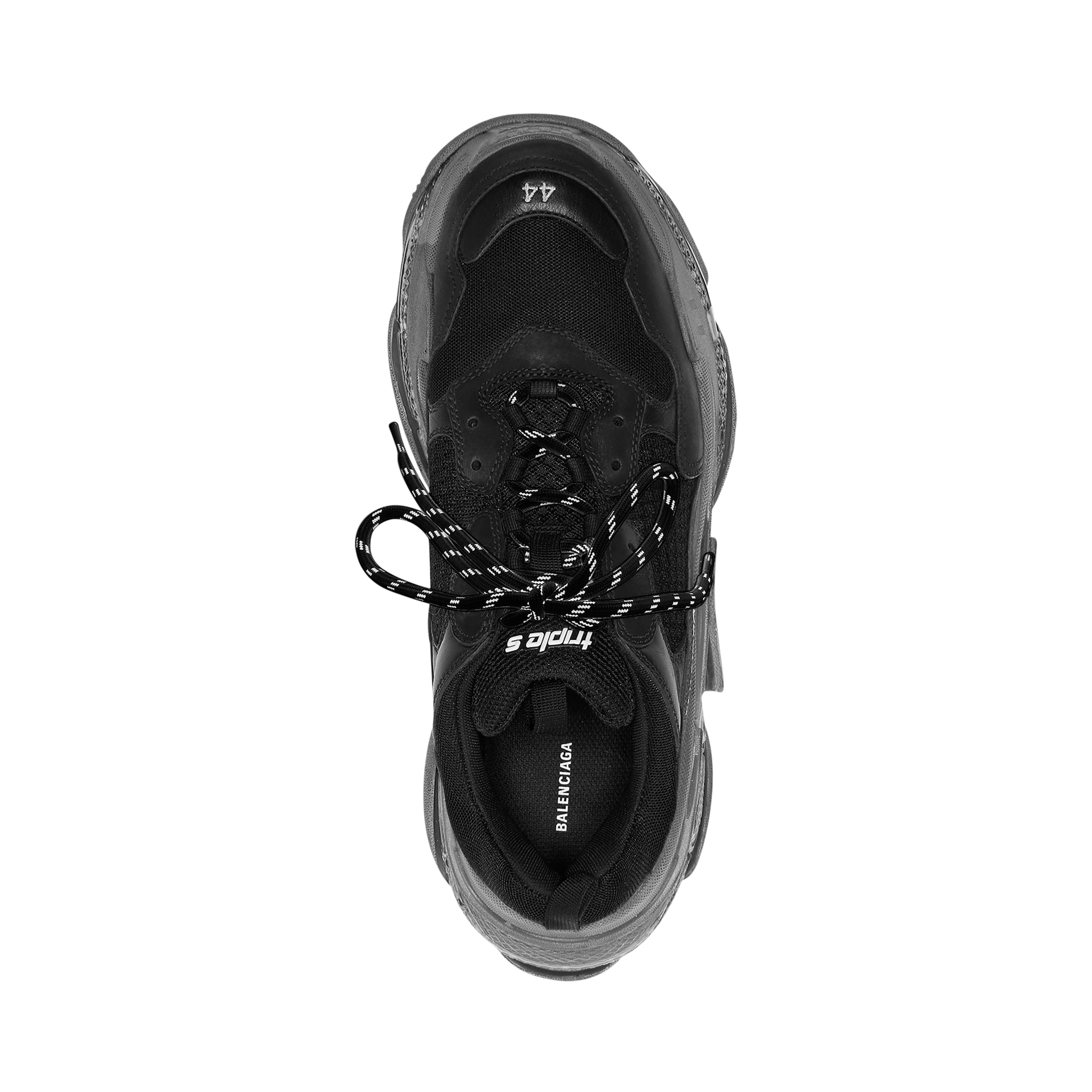 MEN'S TRIPLE S CLEAR SOLE SNEAKER IN BLACK - SpinServe