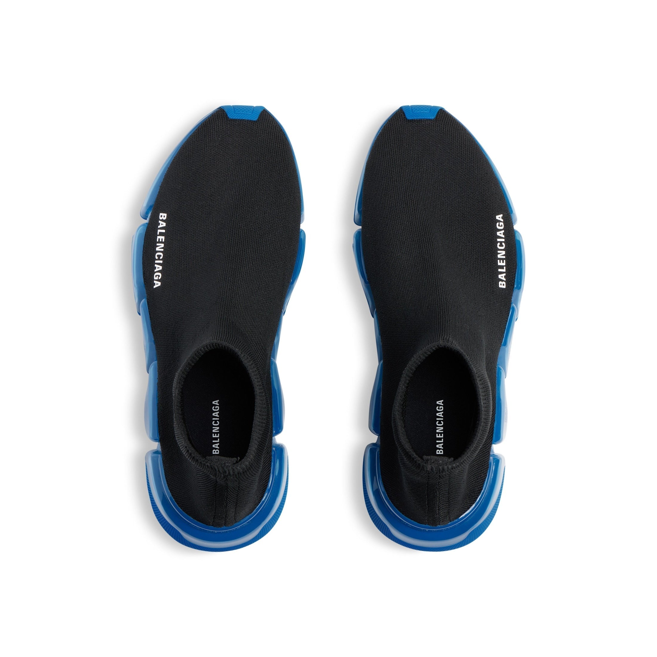 MEN'S SPEED 2.0 FULL CLEAR SOLE RECYCLED KNIT SNEAKER IN BLACK/BLUE - SpinServe