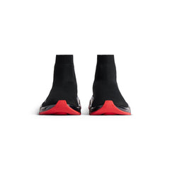 MEN'S SPEED 2.0 FULL CLEAR SOLE RECYCLED KNIT SNEAKER IN BLACK/RED - SpinServe