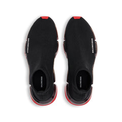 MEN'S SPEED 2.0 FULL CLEAR SOLE RECYCLED KNIT SNEAKER IN BLACK/RED - SpinServe