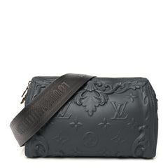 Louis Vuitton Calfskin Debossed Monogram Versailles City Keepall Dark Shadow Grey