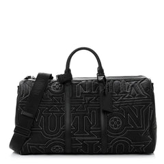 Louis Vuitton Nylon Embroidered Keepall Bandouliere 50 Black