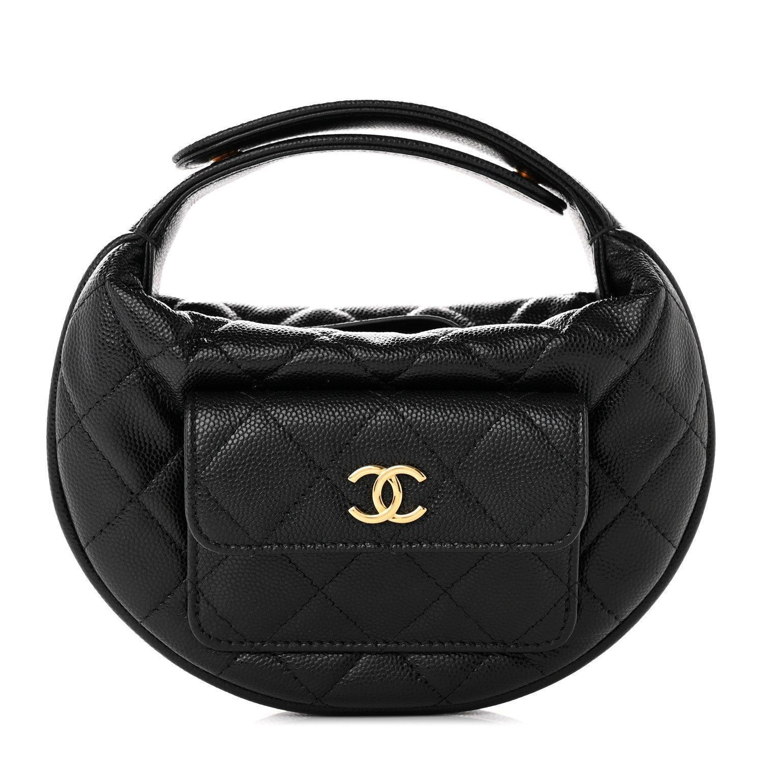 Chanel Caviar Quilted Polly Pocket Pouch Hobo