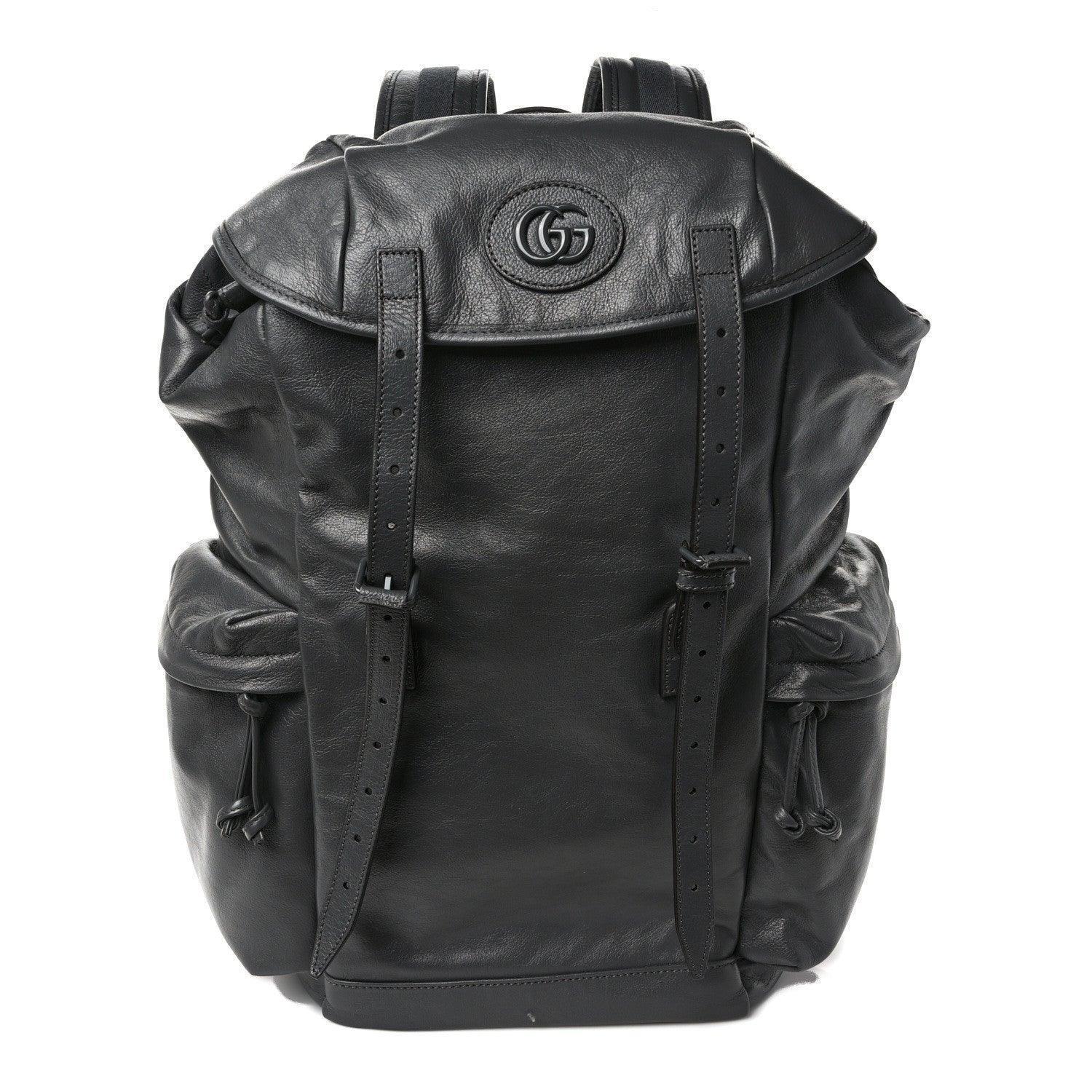 Gucci Calfskin Monochrome Double G Backpack