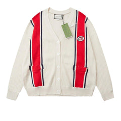 Gucci Knit cotton cardigan with patch Ivory