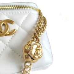 Chanel coco love long vanity case denim Camelia blue SHW