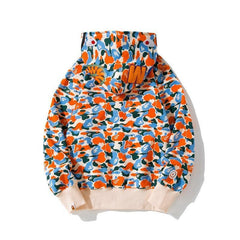 BAPE Camo Shark Full Zip Hoodie Purple Yellow Blue