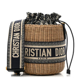 Christian Dior Wicker Oblique Drawstring Bucket Bag