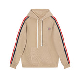 GUCCI Stripe-detail Gg Hoodie In Paste