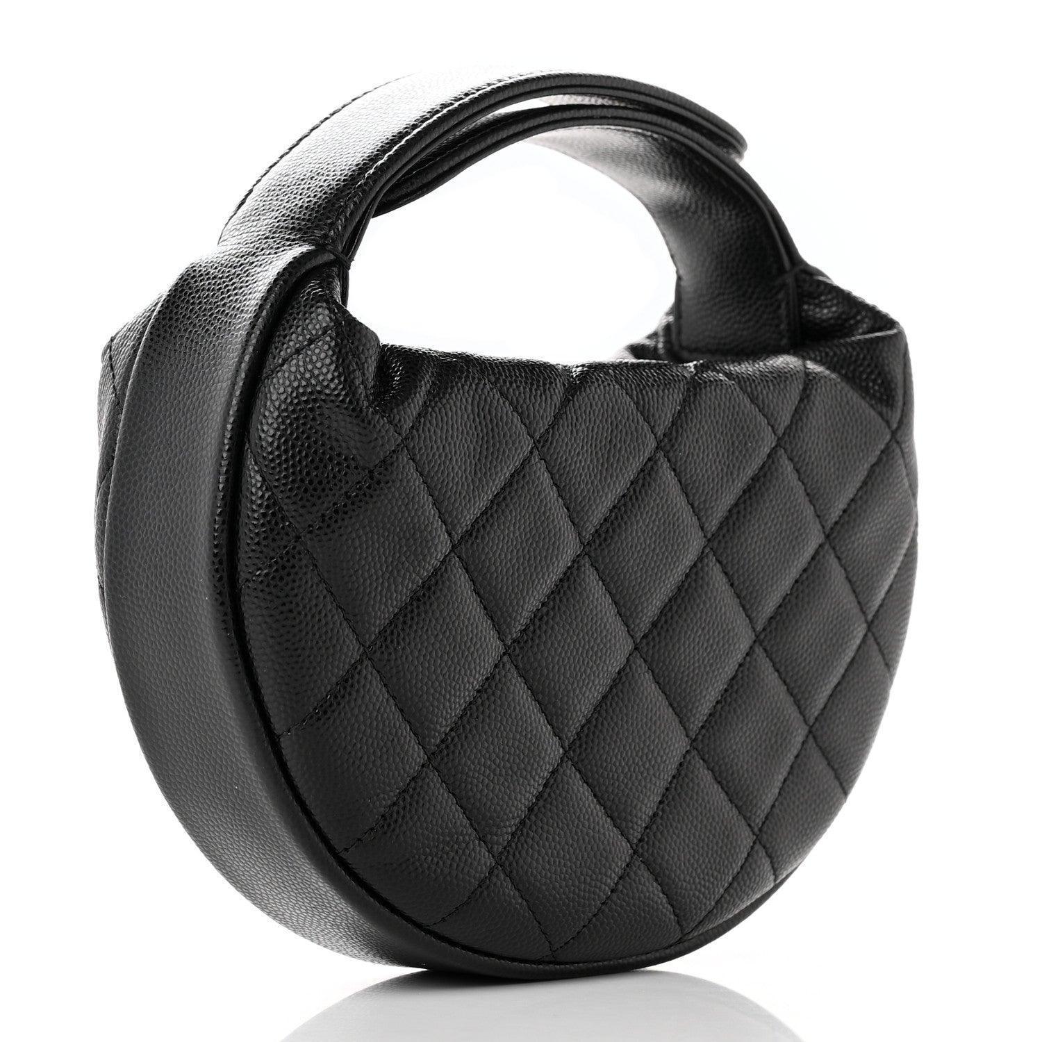 Chanel Caviar Quilted Polly Pocket Pouch Hobo