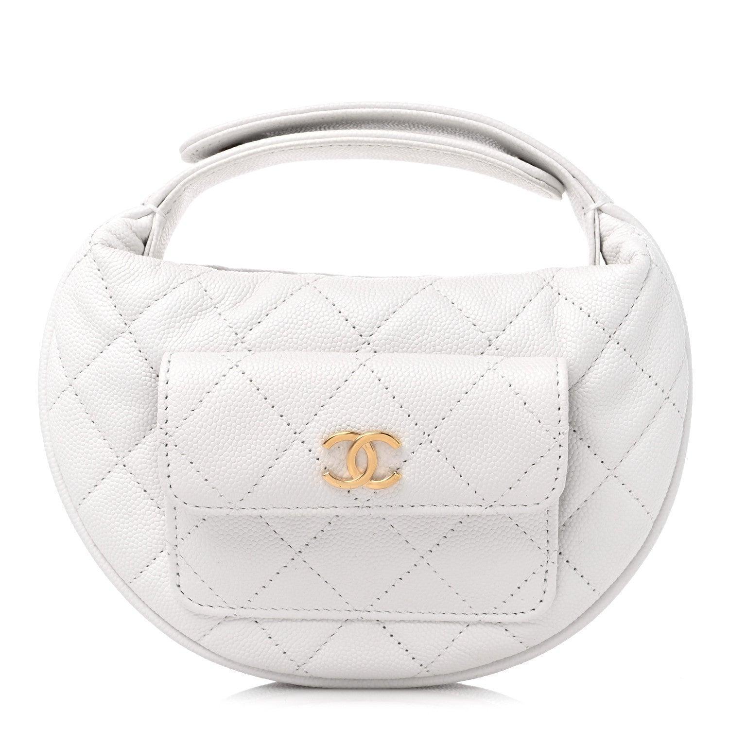 Chanel Caviar Quilted Polly Pocket Pouch Hobo