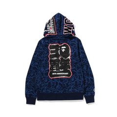BAPE Line Camo Shark Full Zip Hoodie A Bathing Ape 'Navy'