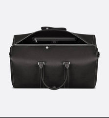 Dior Lingot 50 Duffle Bag In Black Grained Calfskin