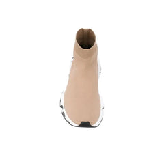 Balenciaga Speed Graffiti Sneakers 'Beige Knit With White And Black Graffiti Sole Unit'