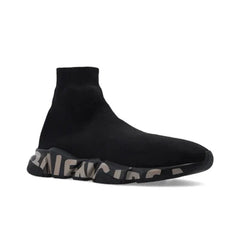 Balenciaga Speed Graffiti Trainers Black Dark Beige