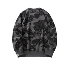 BATHING APE MEN SWEATSHIRT LAYERED CAMO CREWNECK MENS